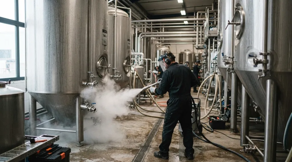 Traitement cryogénique des raccords externes d'une cuve de fermentation — brasserie artisanale, Le Mans