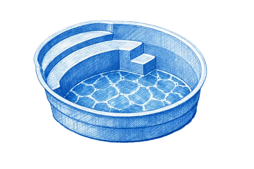 Maquette 3D piscine coque Nacre