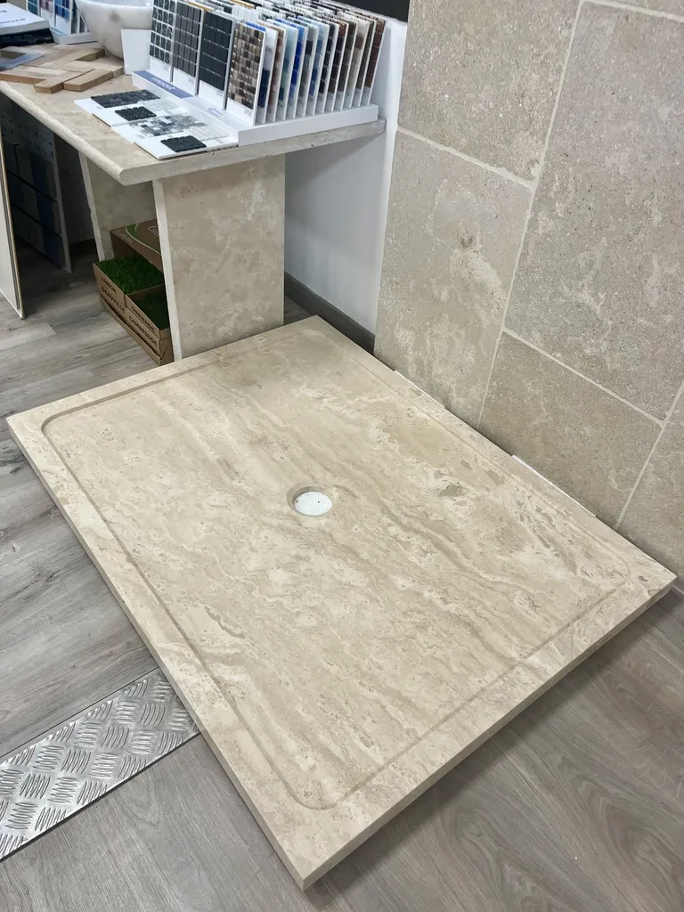 BAC A DOUCHE  - RECEVEUR DE DOUCHE TRAVERTIN BEIGE  120 X 90 X 5 CM 