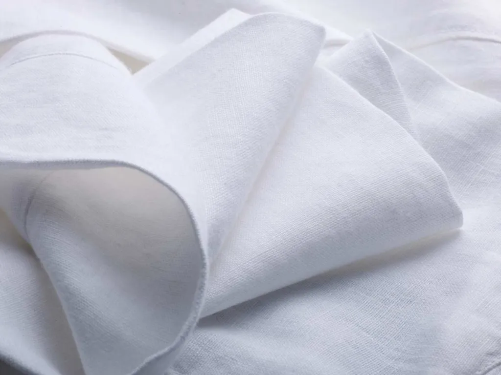photographe zoom textile 100% lin blanc