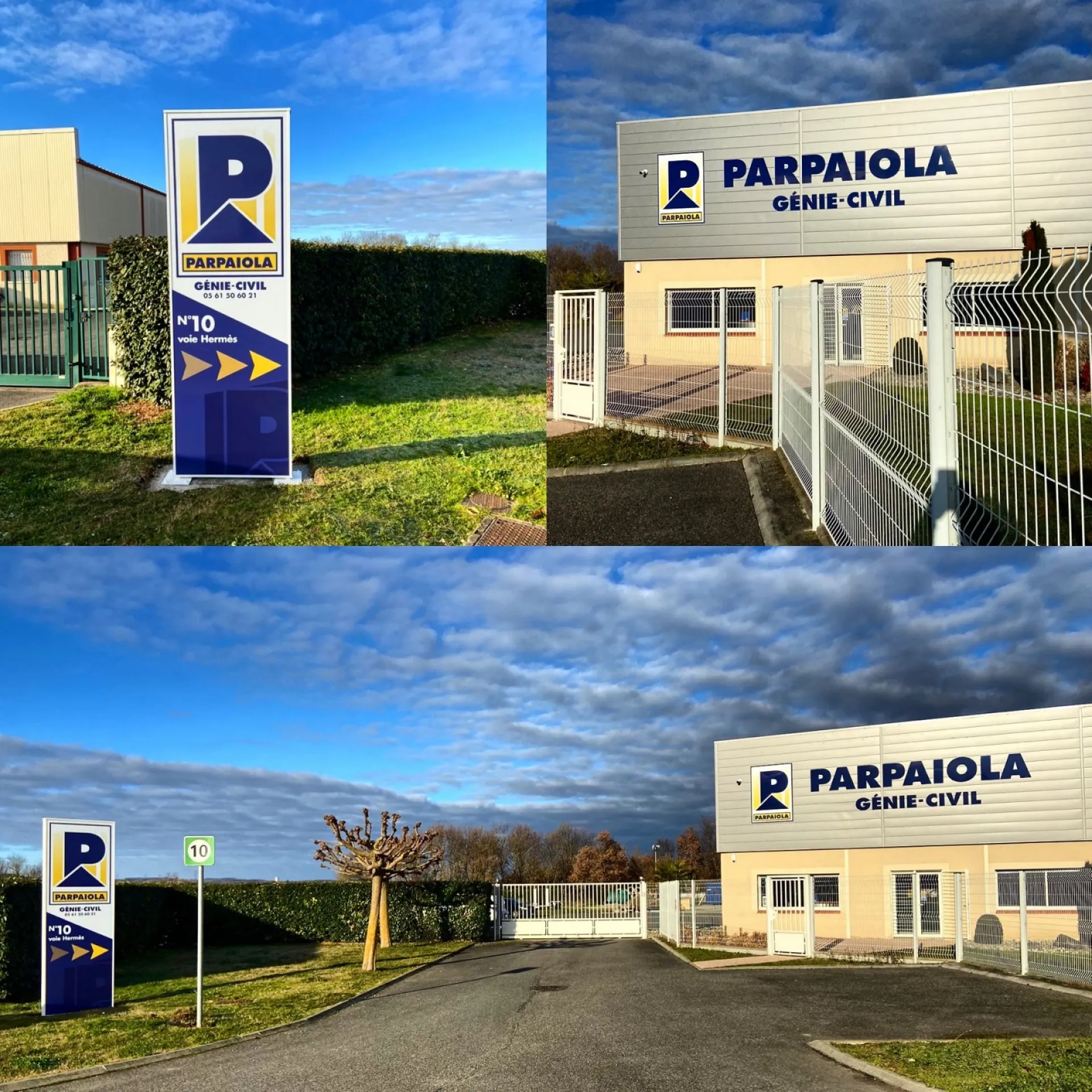 Enseigne lettres découpées et totem pour Parpaiola dans la région de Toulouse