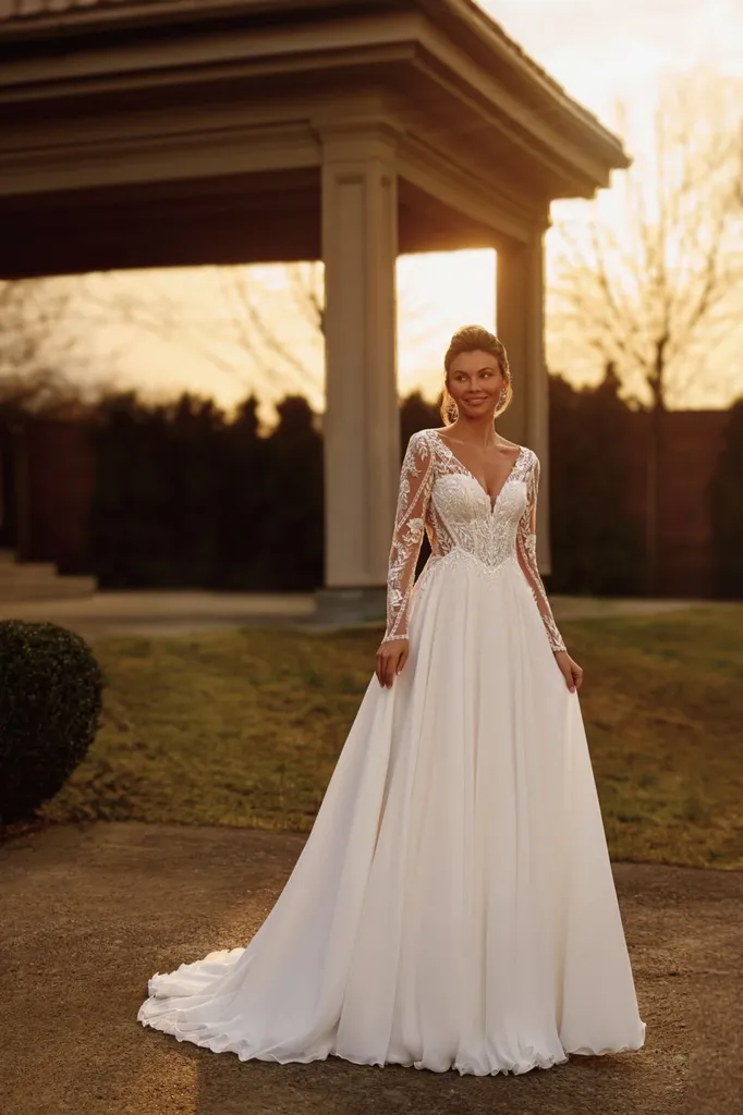 Robe de mariée bohème en mousseline Marseille