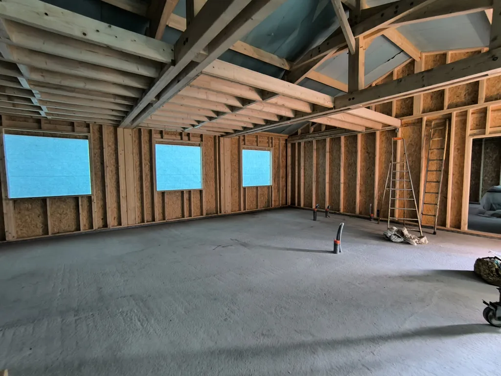 isolation des murs d'une maison ossature bois isolée en mousse polyuréthane cellules fermées – Région de Bordeaux, Nouvelle-Aquitaine
