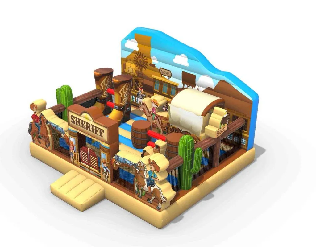 Ok Corral Western cowboy multi-jeux gonflable