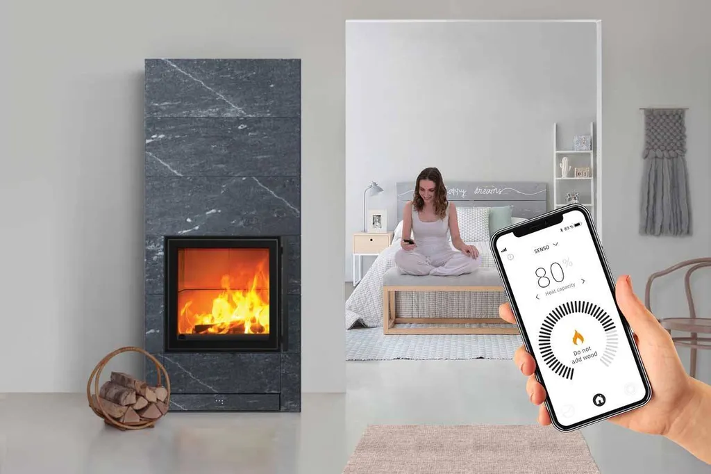 Poêle à bois réguler compatible maison RT2012 avec application et contrôle de la combustion en Gironde