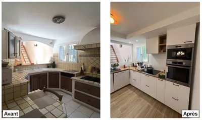 Rénovation d’une cuisine ouverte avec arrière-cuisine fonctionnelle et circulation optimisée 