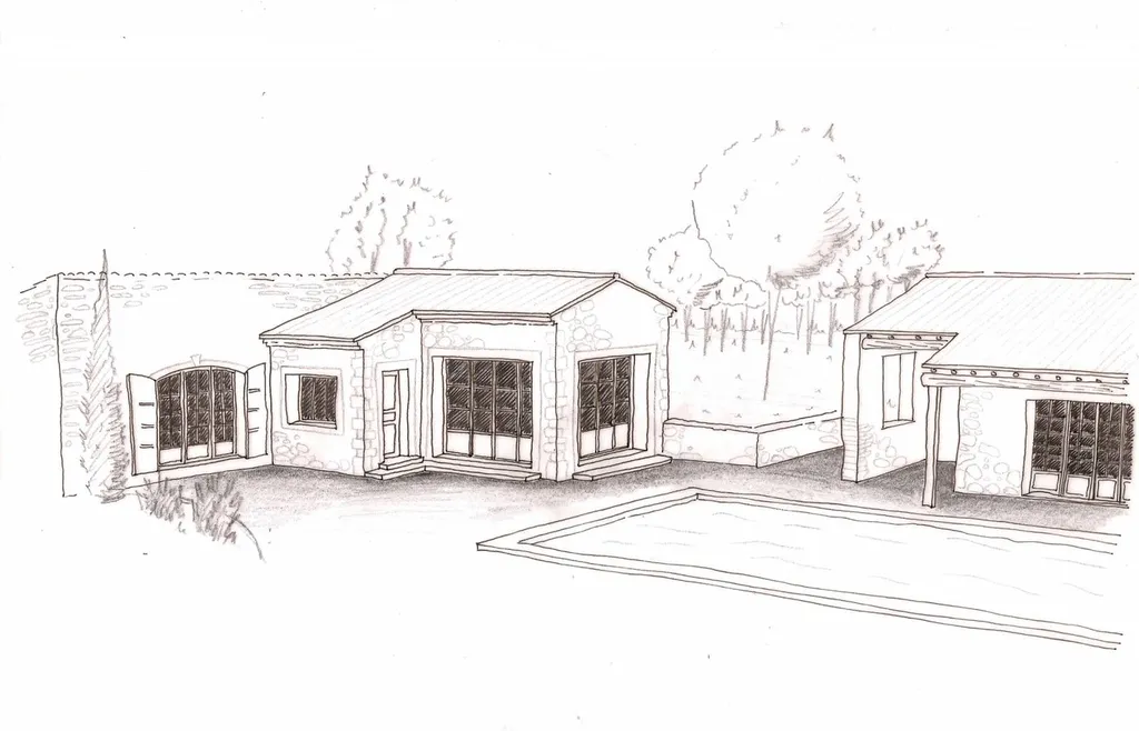 Esquisse pour la construction d'une extension à Cornillon