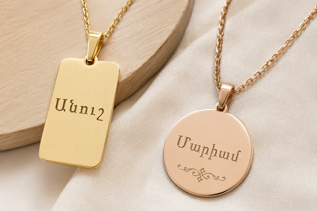 Bijoux et alphabet arménien en or 18 carats Marseille  