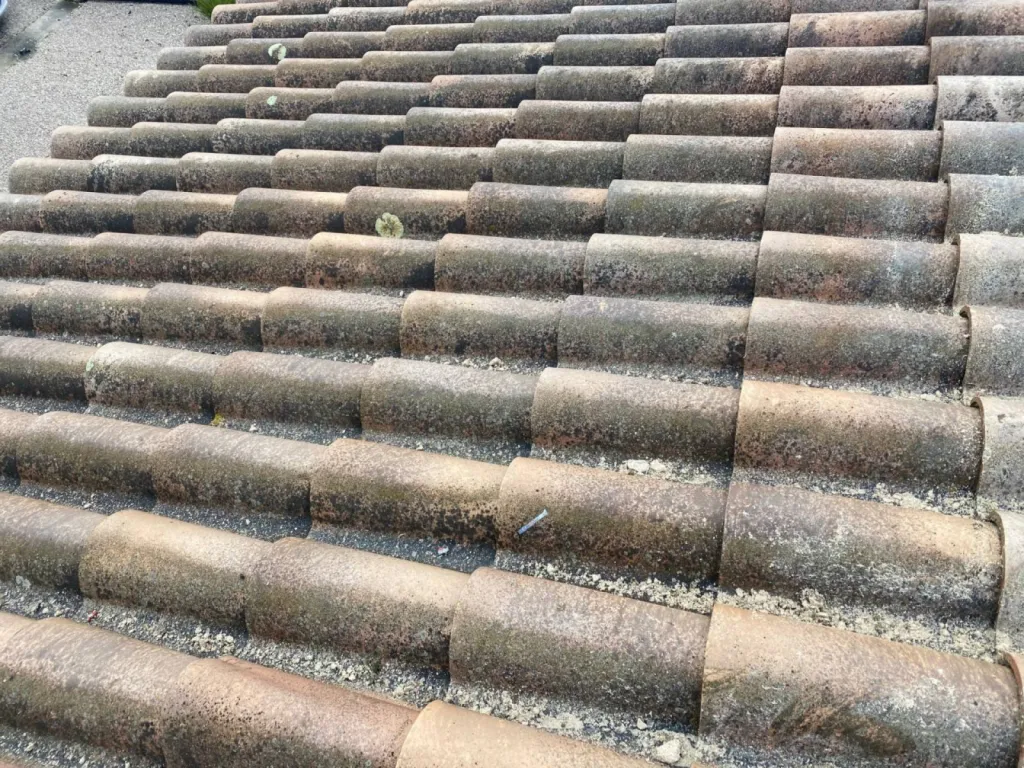 toiture avant nettoyage et intervention sur Sausset-les-Pins 13960