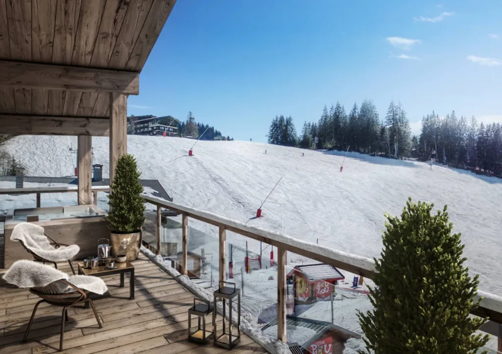 Appartements neufs du T2 au T3 du chalet 1839 aux Gets avec vue sur le Mont-Chéry