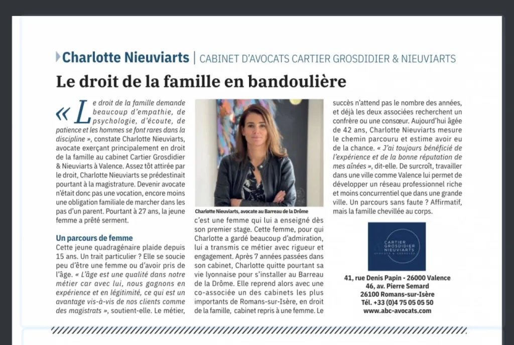 AVOCATS ASSOCIES EN DROIT DE LA FAMILLE ET PREJUDICES CORPORELS A ROMANS SUR ISERE ET VALENCE