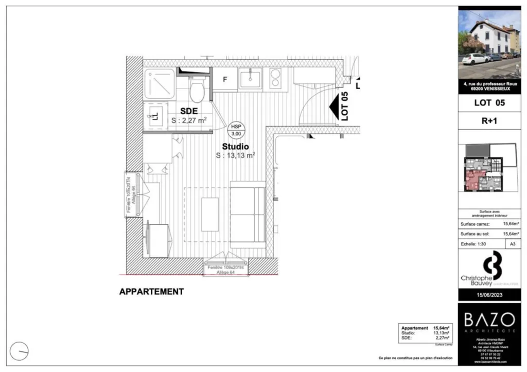 Studio entièrement rénové idéal investisseur clé en main à Lyon 8ème dans une petite copropriété