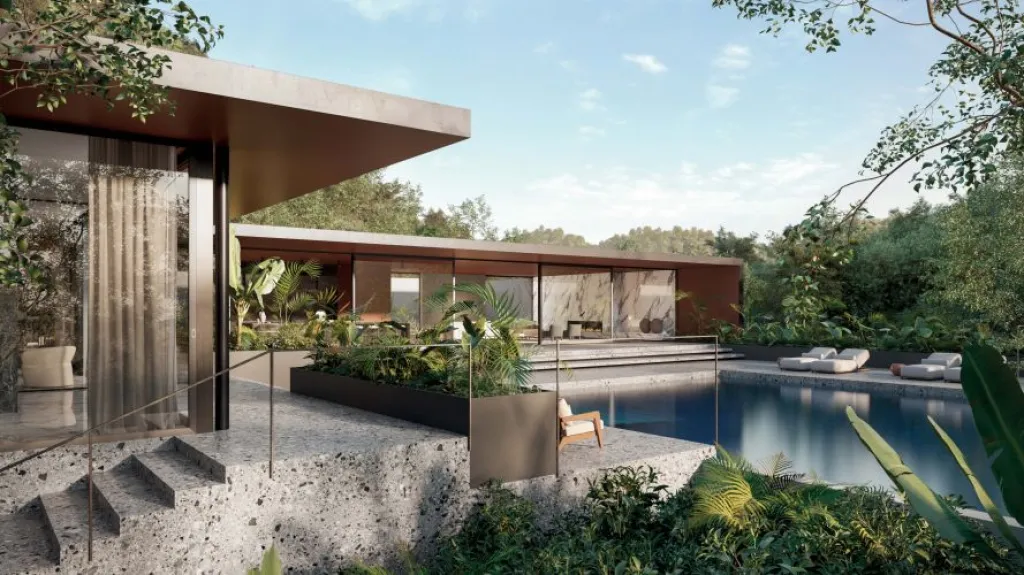 À Dieppe, optez pour le marbre coloré Charm Blu pour dynamiser un intérieur minimaliste.