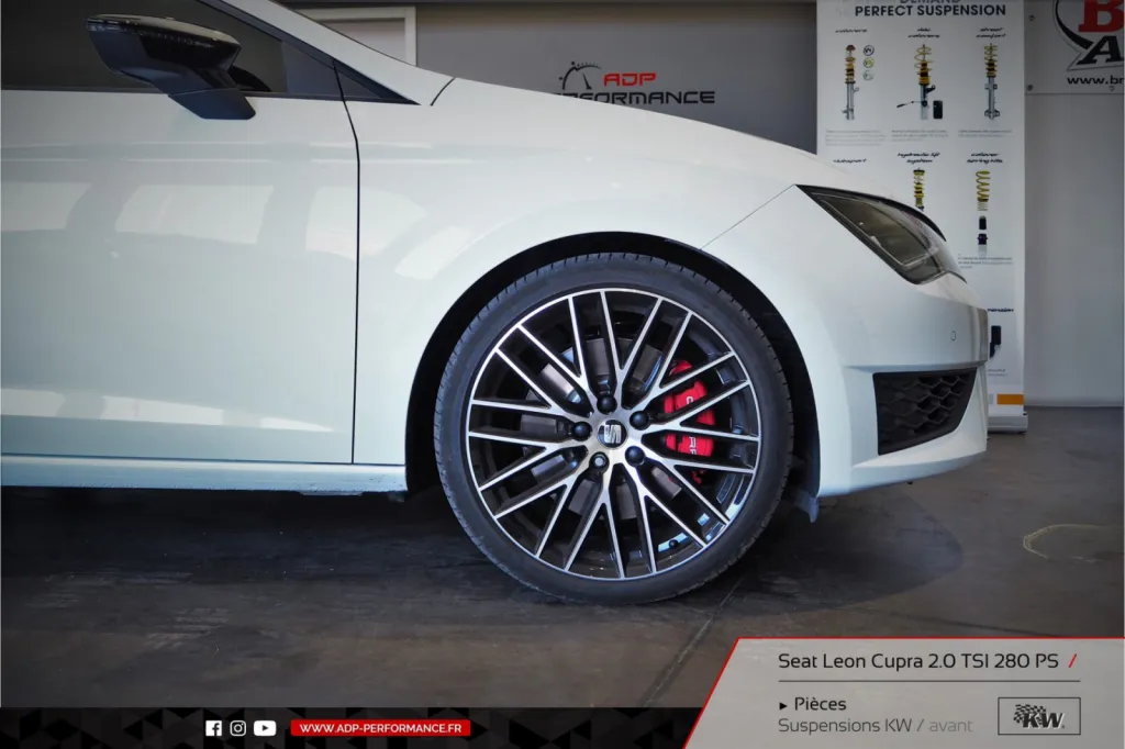 Reprogrammation moteur suspensions KW Seat Leon Cupra 2.0 TFSI 280cv - ADP Performance