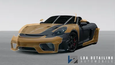 Protection PPF avant élargie Porsche Boxster et Cayman pour une défense renforcée avec film XPEL premium durable