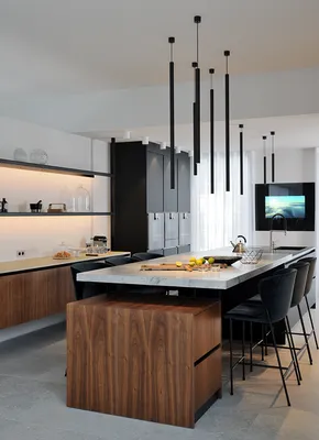 cuisine sur mesure avec ilot central bois naturel