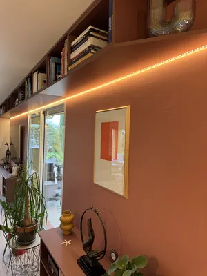 Bibliothèque et meuble TV sur mesure à Fonsorbes – élégance et harmonie dans le salon