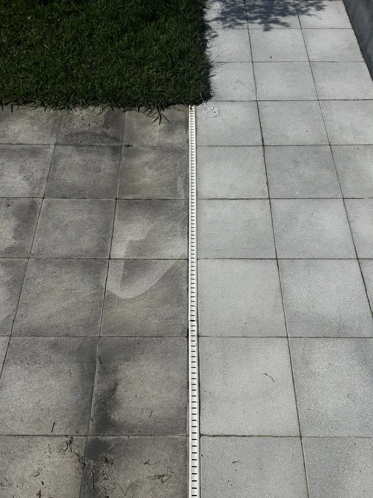 Nettoyage vapeur basse pression d'une terrasse 