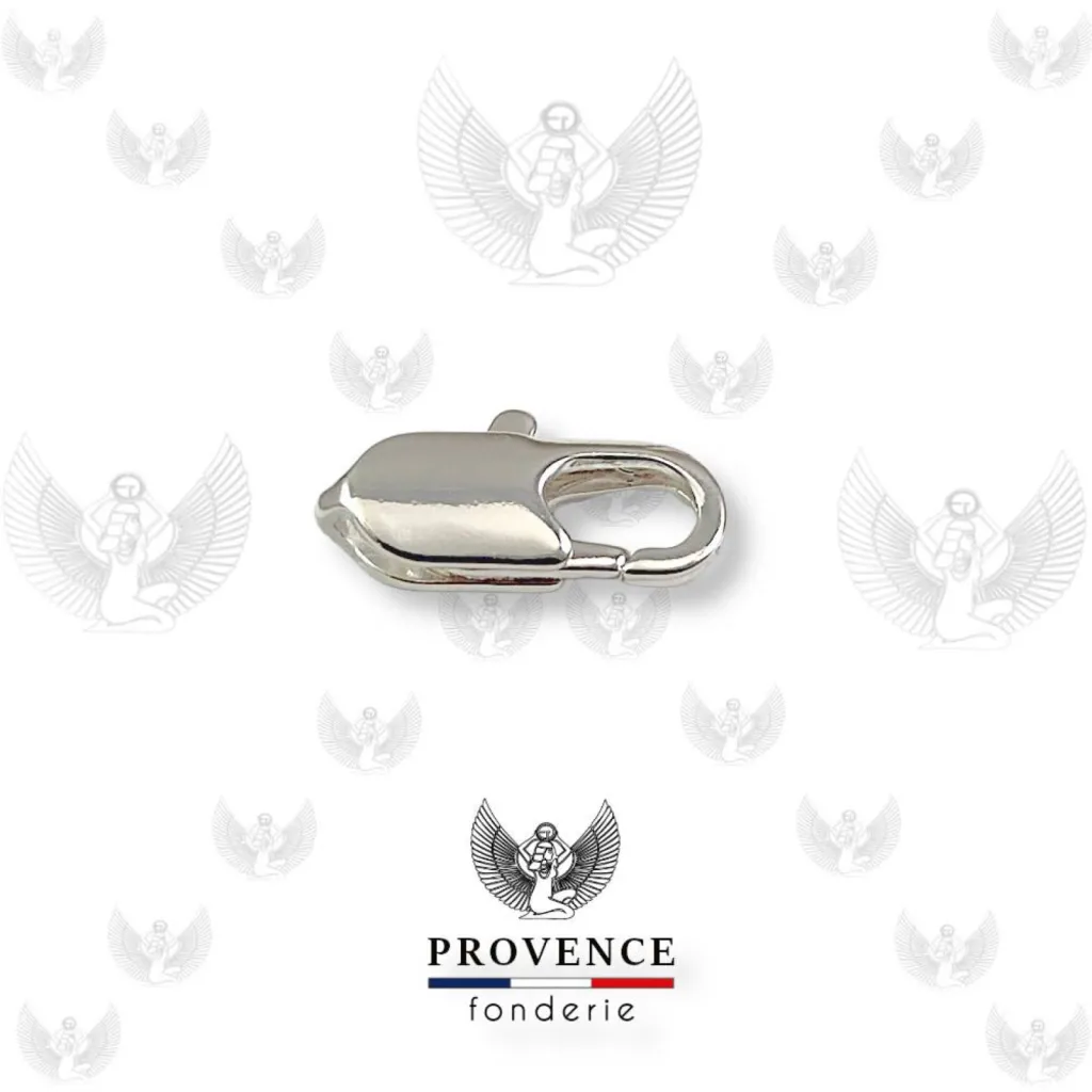 Fermoir mousqueton plaqué or ou plaqué argent pour bracelet ou collier plaqués en France
