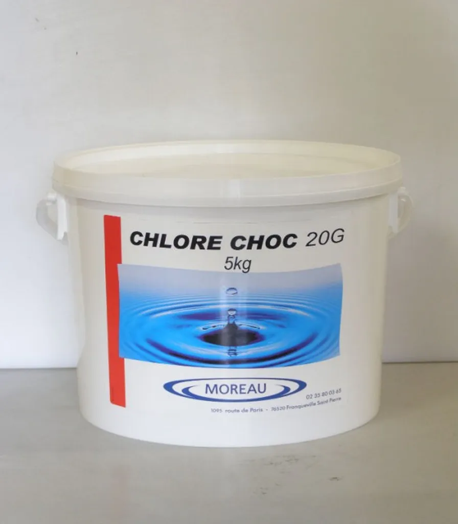 Chlore CHOC en pastilles de 20g en seau de 5Kg