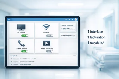 logiciel TV pour hopital, clinique, ehpad, ssr, smr pour faire payer la TV