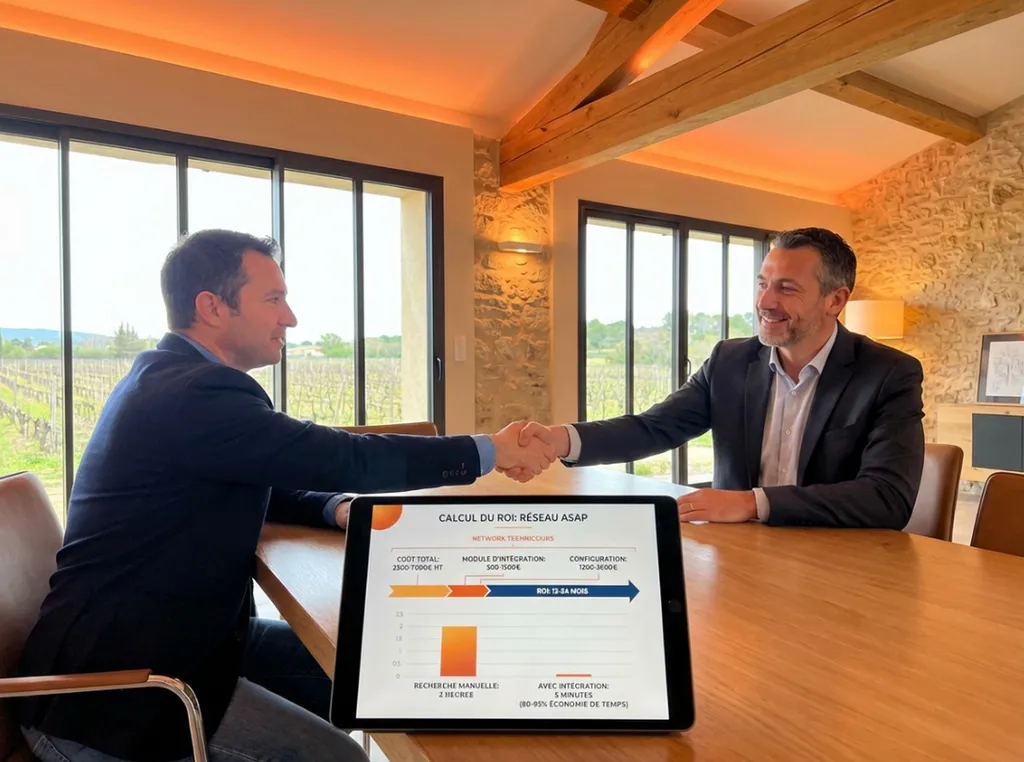 Présentation ROI intégration Net2+Avigilon, investissement 2 500‑7 000 € HT, gain 80‑95 % temps investigation (2 h → 5 min), retour investissement 12‑24 mois, audit gratuit, installation ASAP Network Bouches‑du‑Rhône, Vaucluse, Gard (Marseille, Aix, Avign