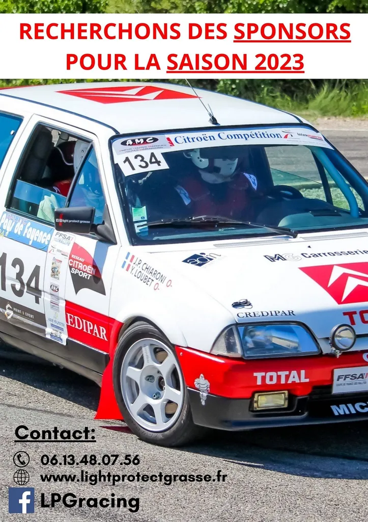 RECHERCHES DE SPONSORS POUR SAISON RALLYE 2023