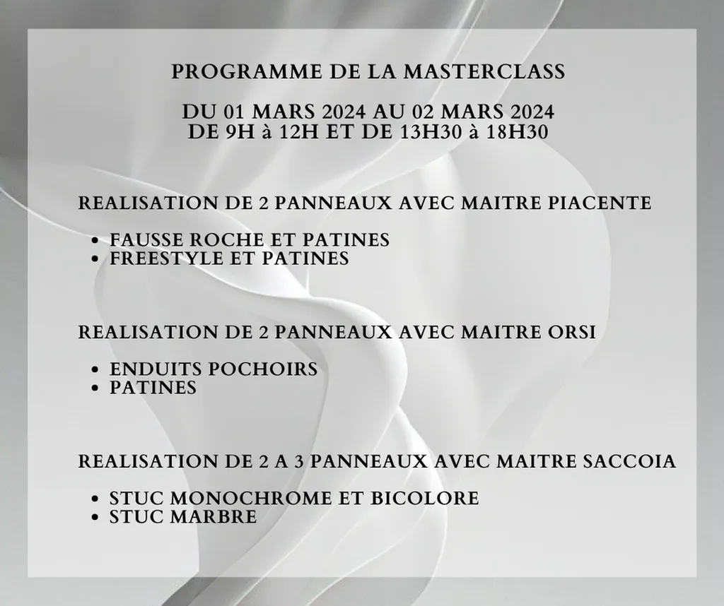 FORMATION MASTERCLASS INTERNATIONALE à TOULON