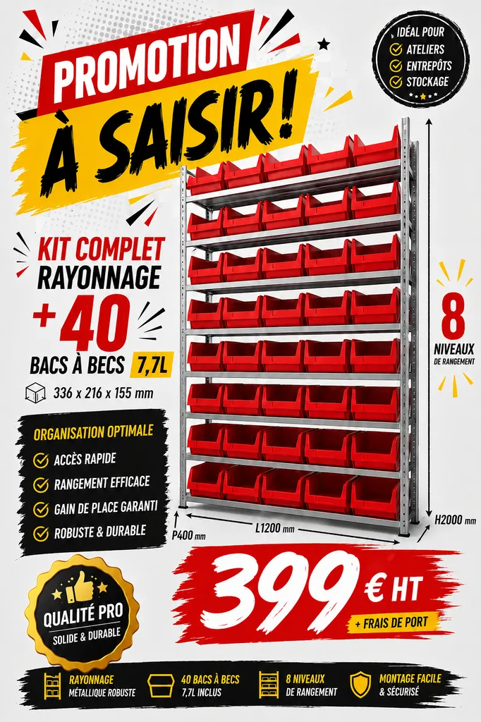 Kit rayonnage + bacs