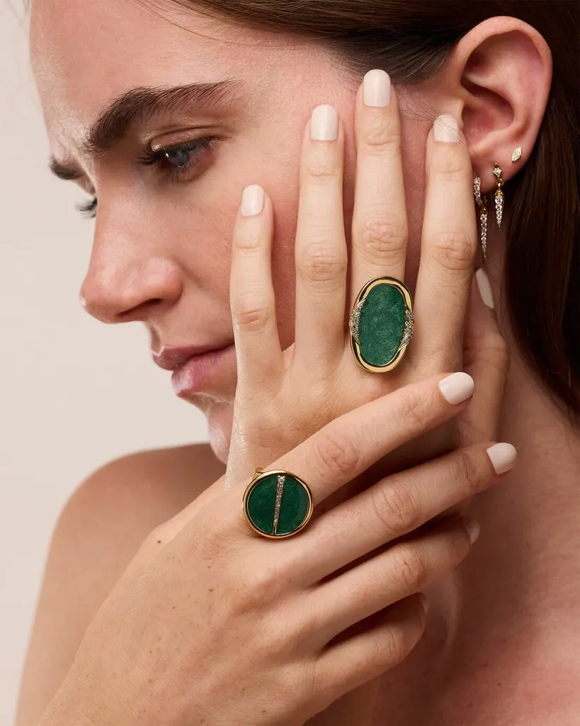 Bijoux créateurs à Dieppe : vente de bagues Léo Sedim avec pierres semi-précieuses