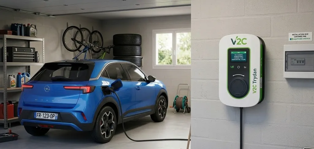 borne de recharge en garage raccorder aux panneaux 