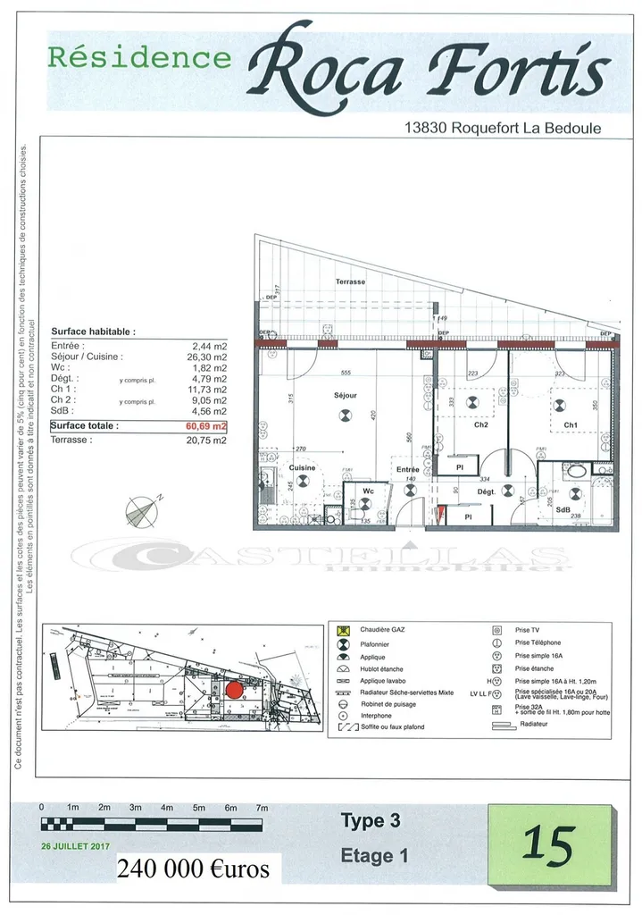 A vendre T3 neuf Roca Fortis à Roquefort la Bédoule