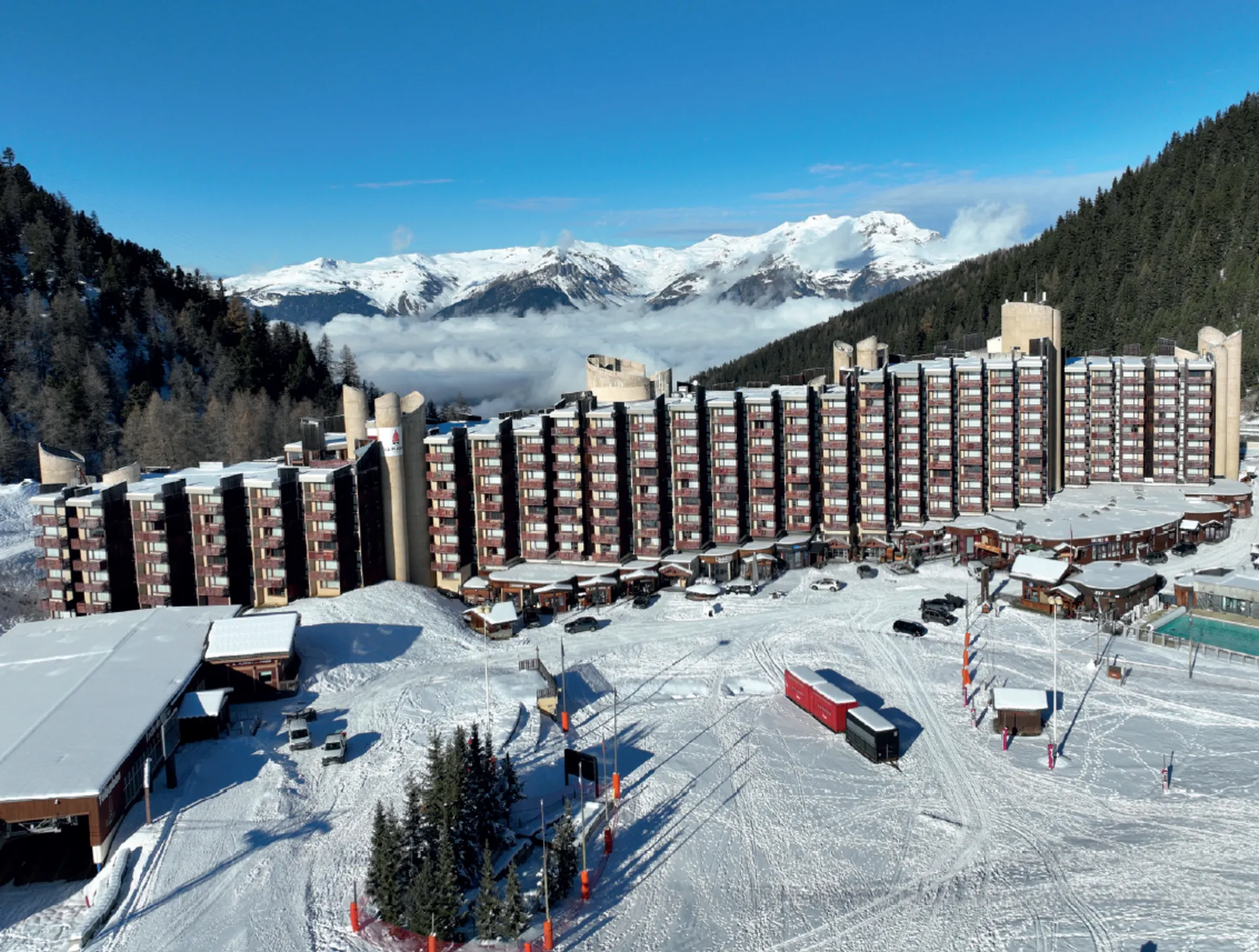 Appartements 2 pièces skis aux pieds avec un accès direct aux remontées mécaniques à la Plagne Bellecôte