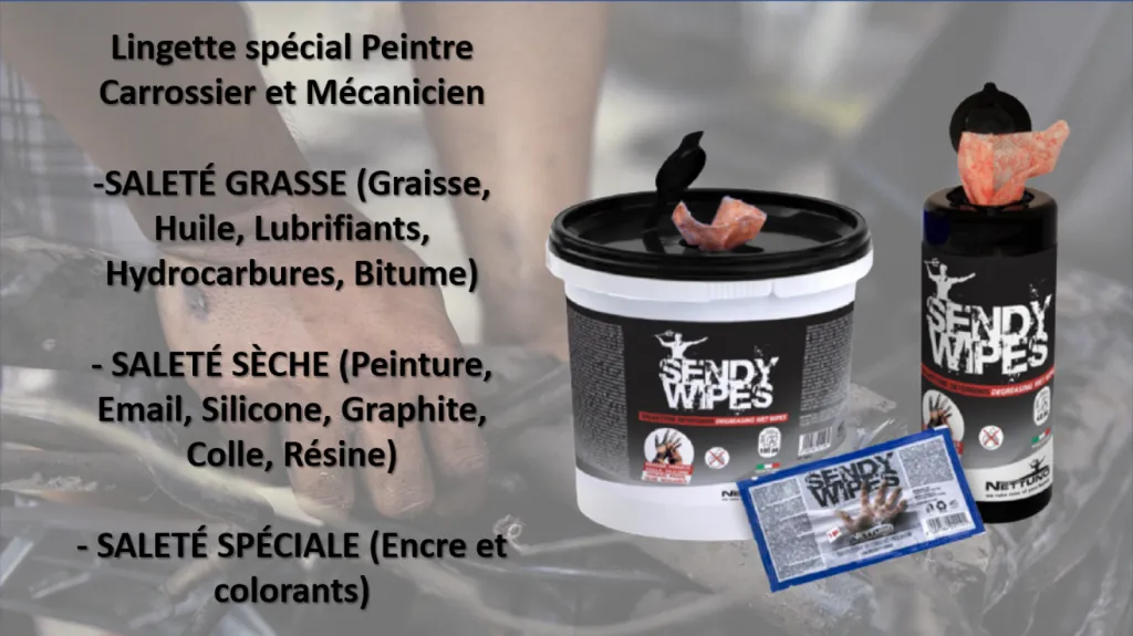 Seau de 100 lingettes nettoyantes pour mécanicien automobile et carrossier peintre
