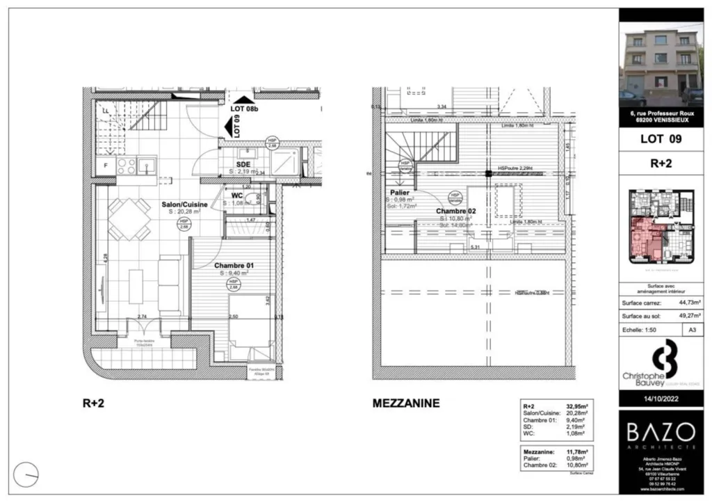 Appartement T3 duplex entièrement rénové situé à Vénissieux limite Lyon 8ème