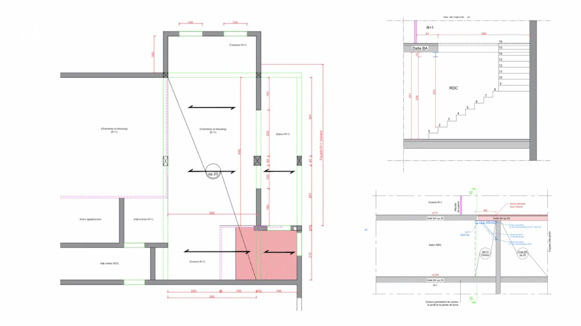 Ouverture de plancher et création trémie escalier intérieur sur mesure à Marseille 13008 Vieille Chapelle – Architecte d’intérieur