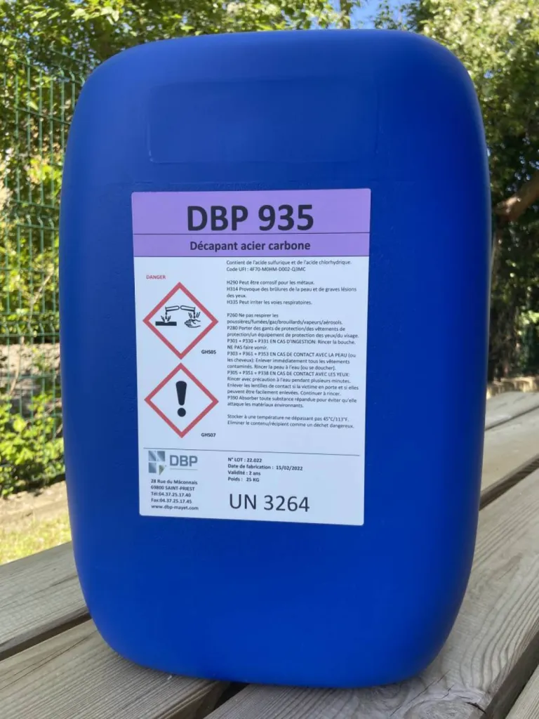 DBP 935 - Produit pour bain de décapage pour l'immersion d'aciers en carbone