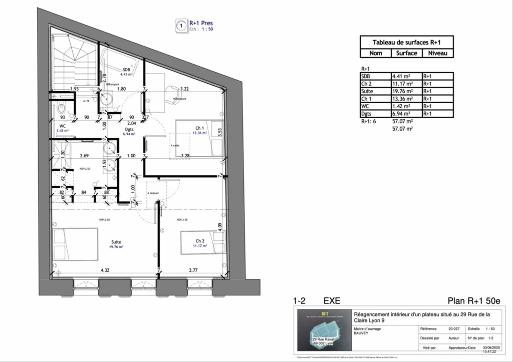 appartement T4 duplex rénové à  Lyon 9 
