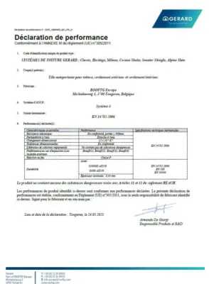 Marquage CE déclaration de performance GERARD