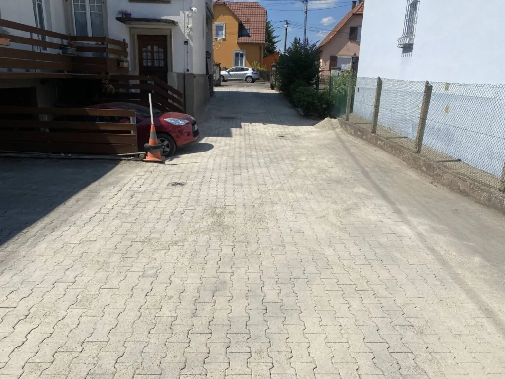 Travaux d'affaissement pour pavé à Strasbourg entreprise CLK 