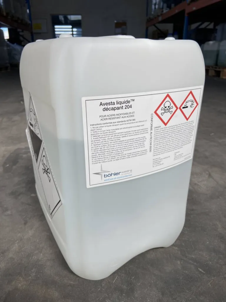 Produit de traitement des inox par gel de décapage par pulvérisation - AVESTA 204 - Villefranche-sur-Saône (69)