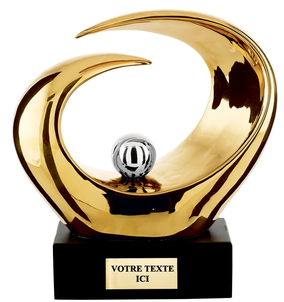 TROPHEE DESIGN CERAMIQUE FINITION DOREE REF. 4004