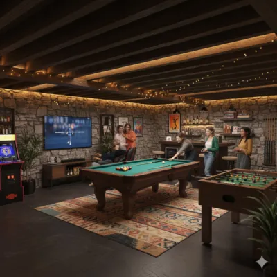 cave transformée en salle de jeu