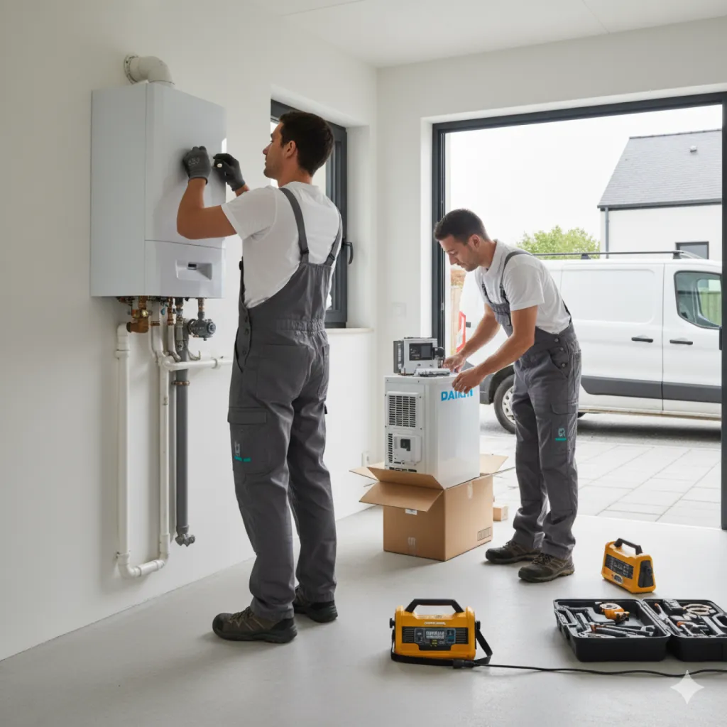 Artisan spécialisé RGE pour remplacement de chaudière gaz par pompe à chaleur Daikin à Libourne : étapes clés