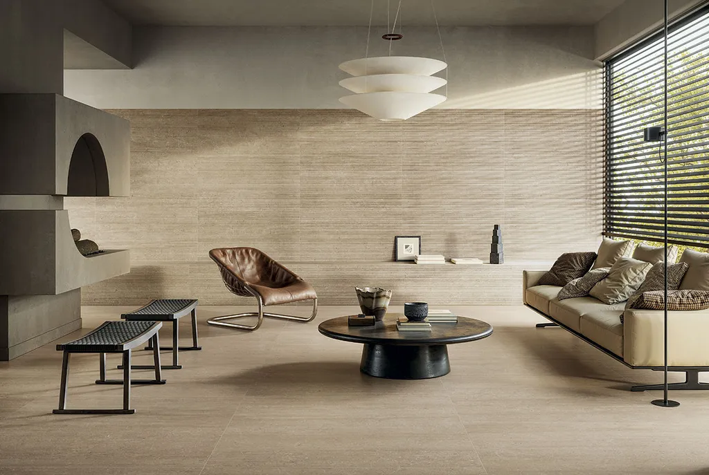 Carrelage Montivilliers imitation travertin SALENTO aux nuances naturelles
