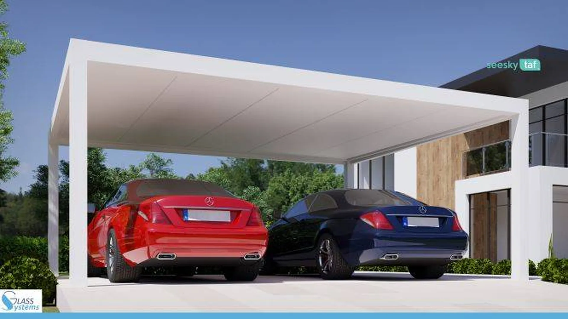 pergola à toiture autoportante fixe - Seesky TAF