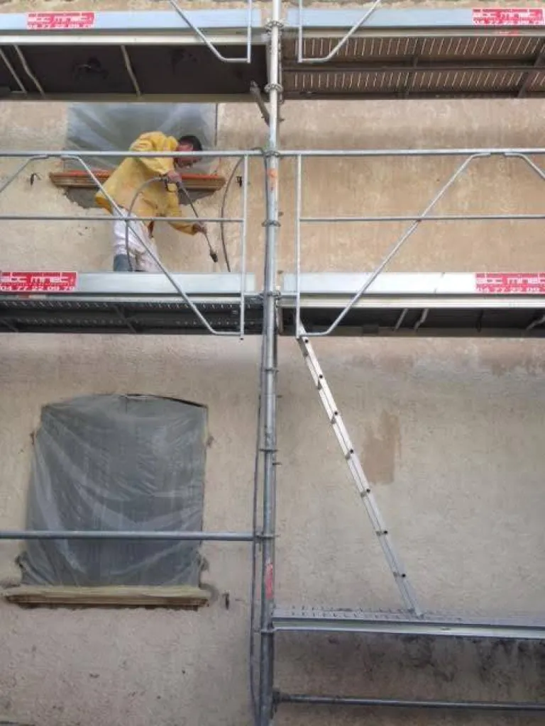 Rénovation façade-décroutage- mortier