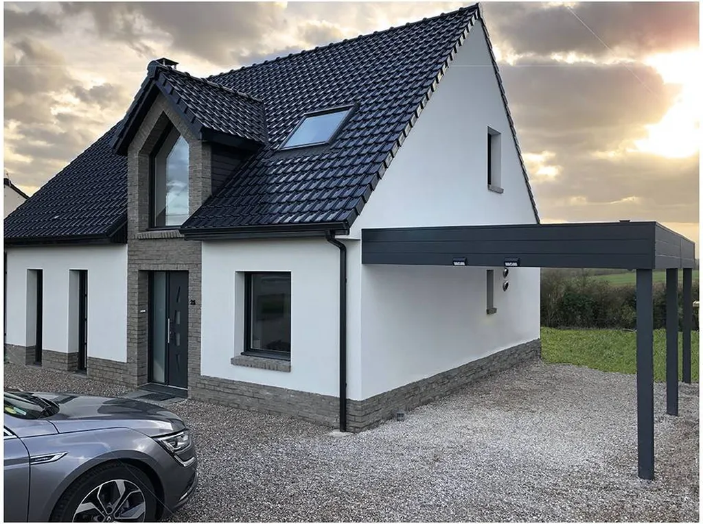 Installation d'un carport design en aluminium pour maison à Haguenau près de Niederbronn
