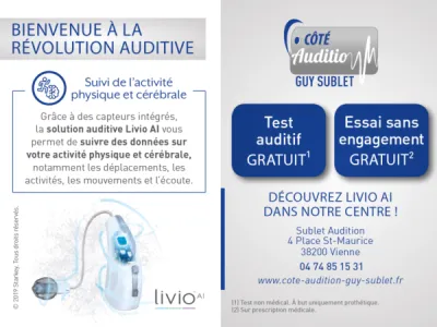Découvrez Livio AI avec suivi d'activité cérébrale dans notre centre Côté Audition Guy Sublet !