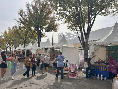 Installation de pagodes et chapiteaux à la Foire de Marseille